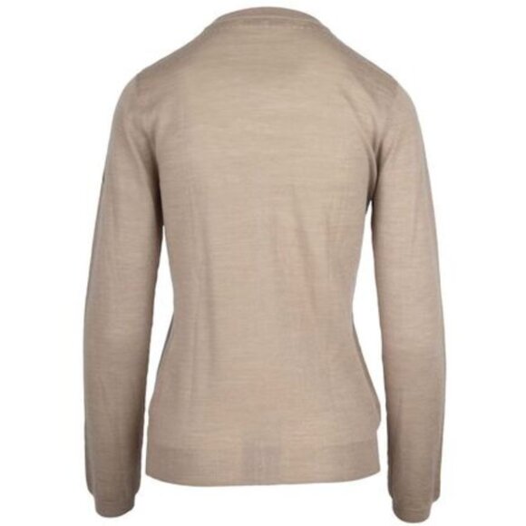 Paul & Joe Sister	| Anthropologie Beige Tan Cardigan with Silk Trim | Size Small - Picture 2 of 10